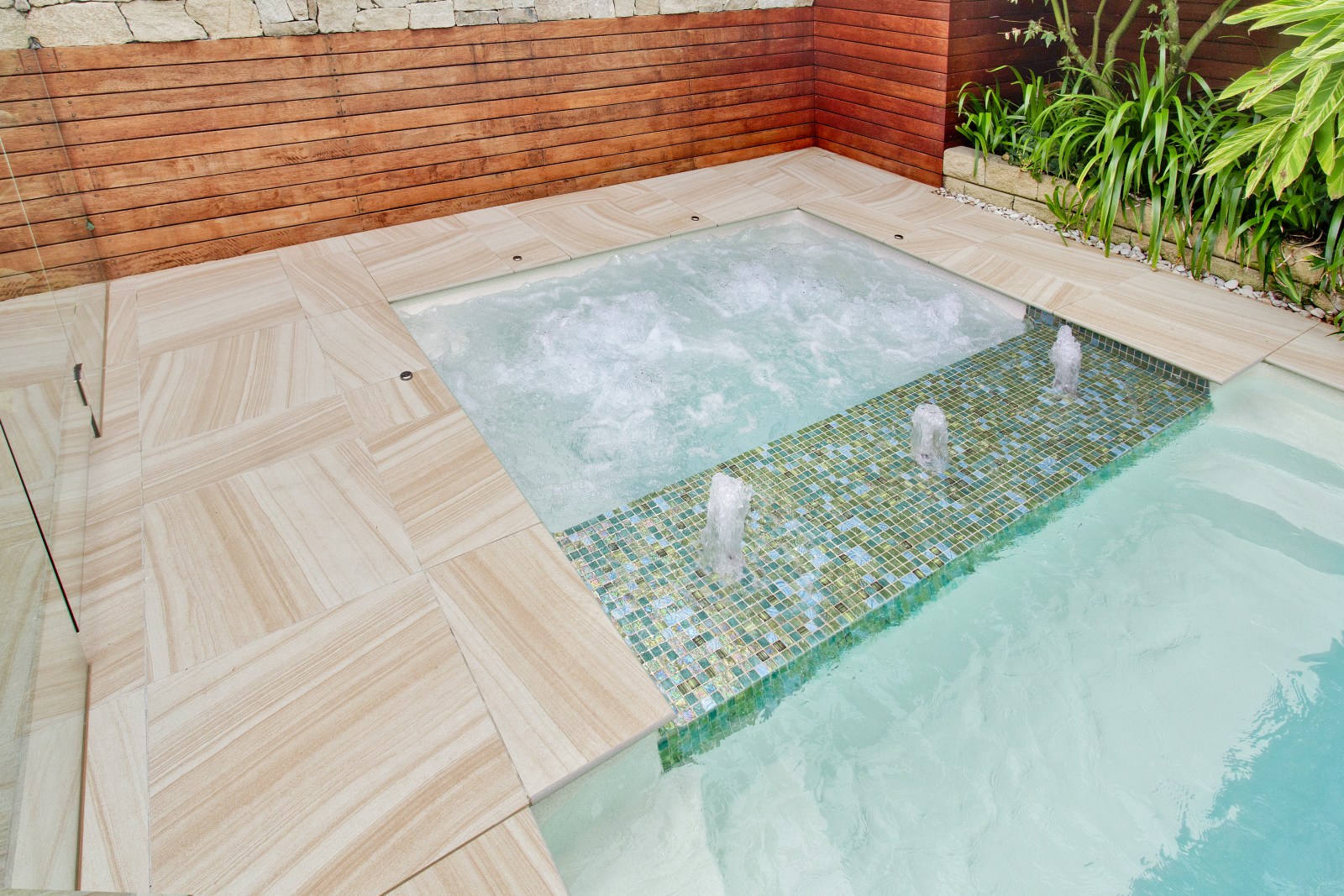 6.2m Plunge with X Trainer Spa in colour Pearl by Local Pools and Spas 6.2m Plunge with X Trainer Spa in colour Pearl by Local Pools and Spas