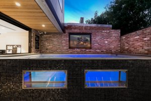 Above ground saltwater Plunge 5.2 fibreglass pool with windows Richmond VIC 04