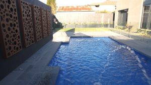 Vogue 8.2 Royal blue colour fibreglass pool installation in Melbourne VIC 02