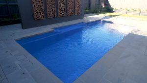 Vogue 8.2 Royal blue colour fibreglass pool installation in Melbourne VIC 03