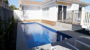 X Trainer 7.15 SL Atlantic colour fibreglass pool installation in Aberfeldie VIC 08